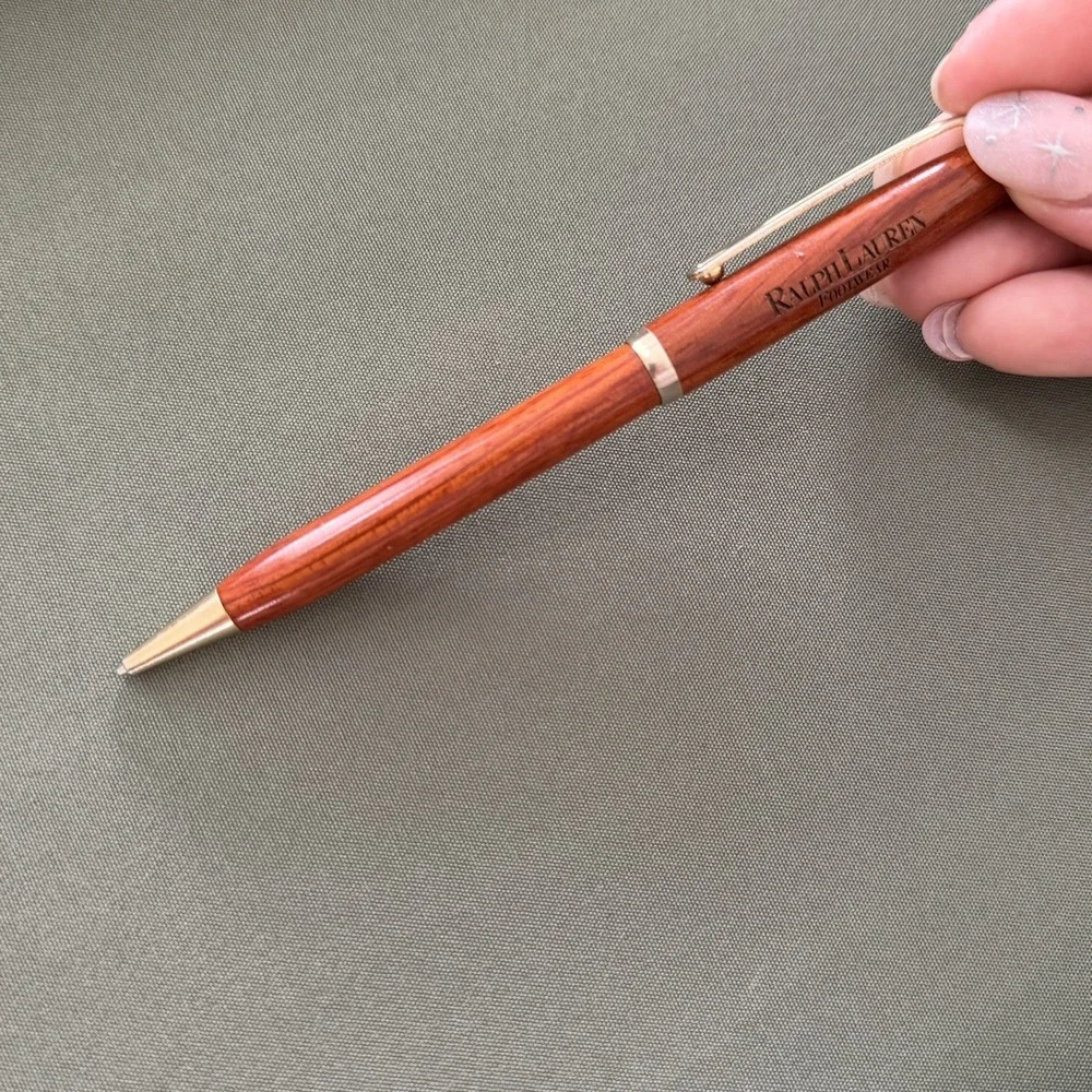 Vintage Ralph Lauren Promotional Footwear Souvenir Ballpoint Wood Pen AS IS